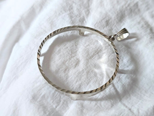 925 Sterling Silver Prong Back Diamond Cut Bezel for 38mm 1 Dollar Coins