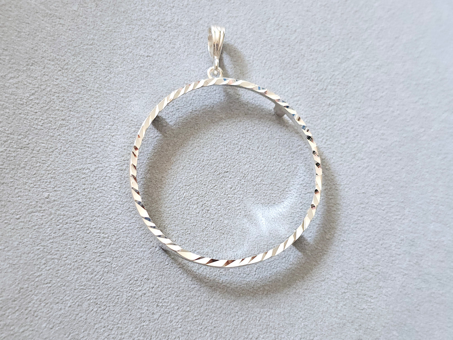 925 Sterling Silver Prong Back Diamond Cut Bezel for 41mm 1 oz Coins