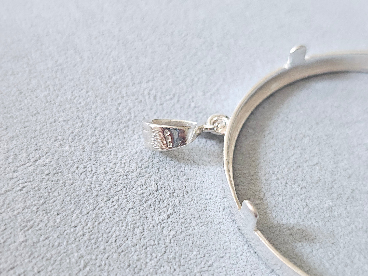 925 Sterling Silver Prong Back Diamond Cut Bezel for 41mm 1 oz Coins