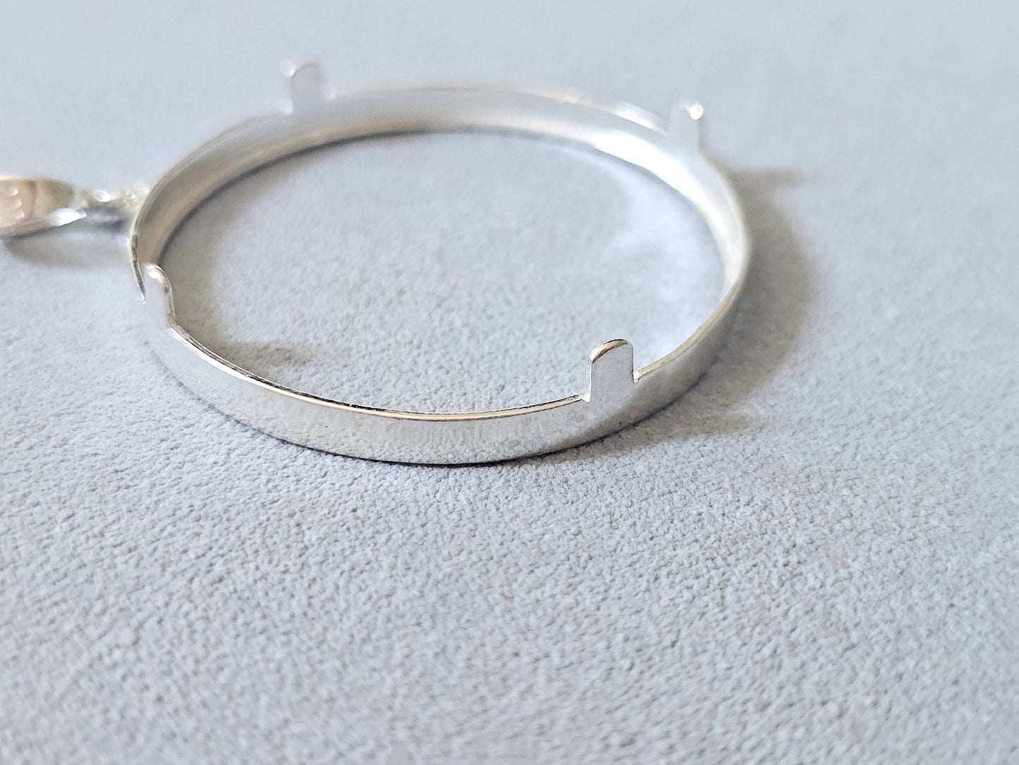 925 Sterling Silver Prong Back Diamond Cut Bezel for 41mm 1 oz Coins
