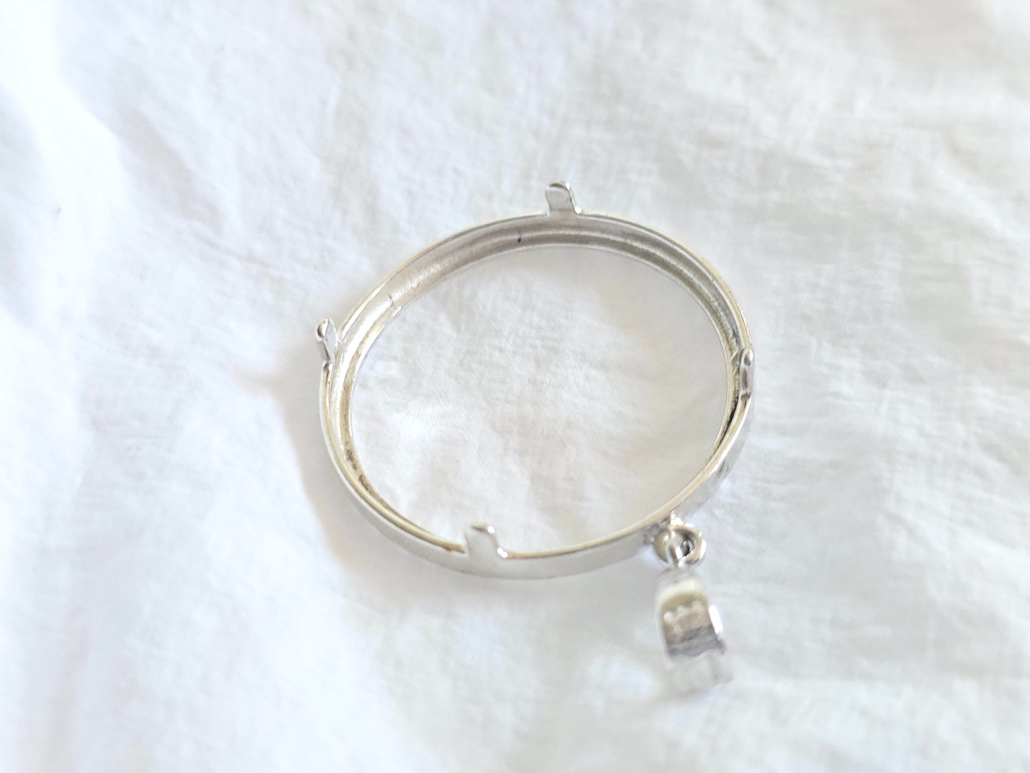 925 Sterling Silver Prong Back Diamond Cut Bezel for 30mm 50 Cent Coins