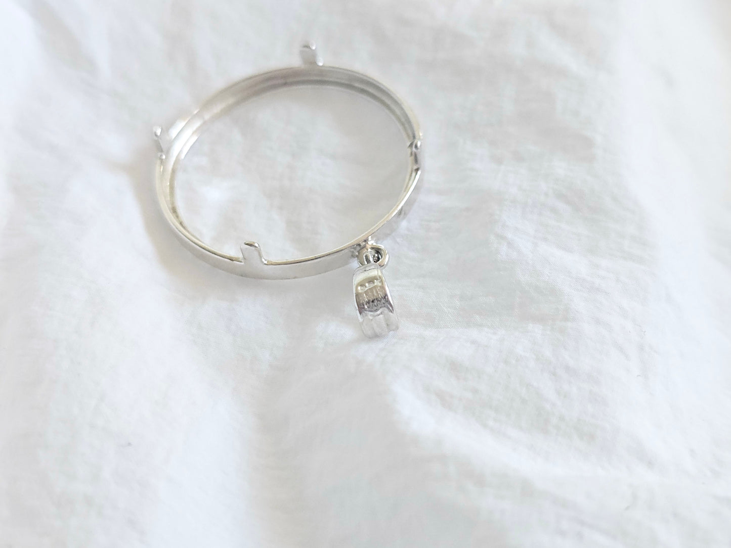 925 Sterling Silver Prong Back Diamond Cut Bezel for 30mm 50 Cent Coins