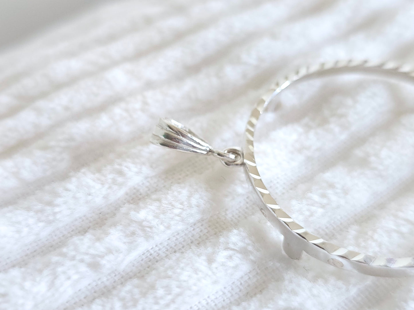 925 Sterling Silver Prong Back Diamond Cut Bezel for 36mm Coins