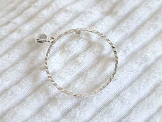 925 Sterling Silver Prong Back Diamond Cut Bezel for 36mm Coins