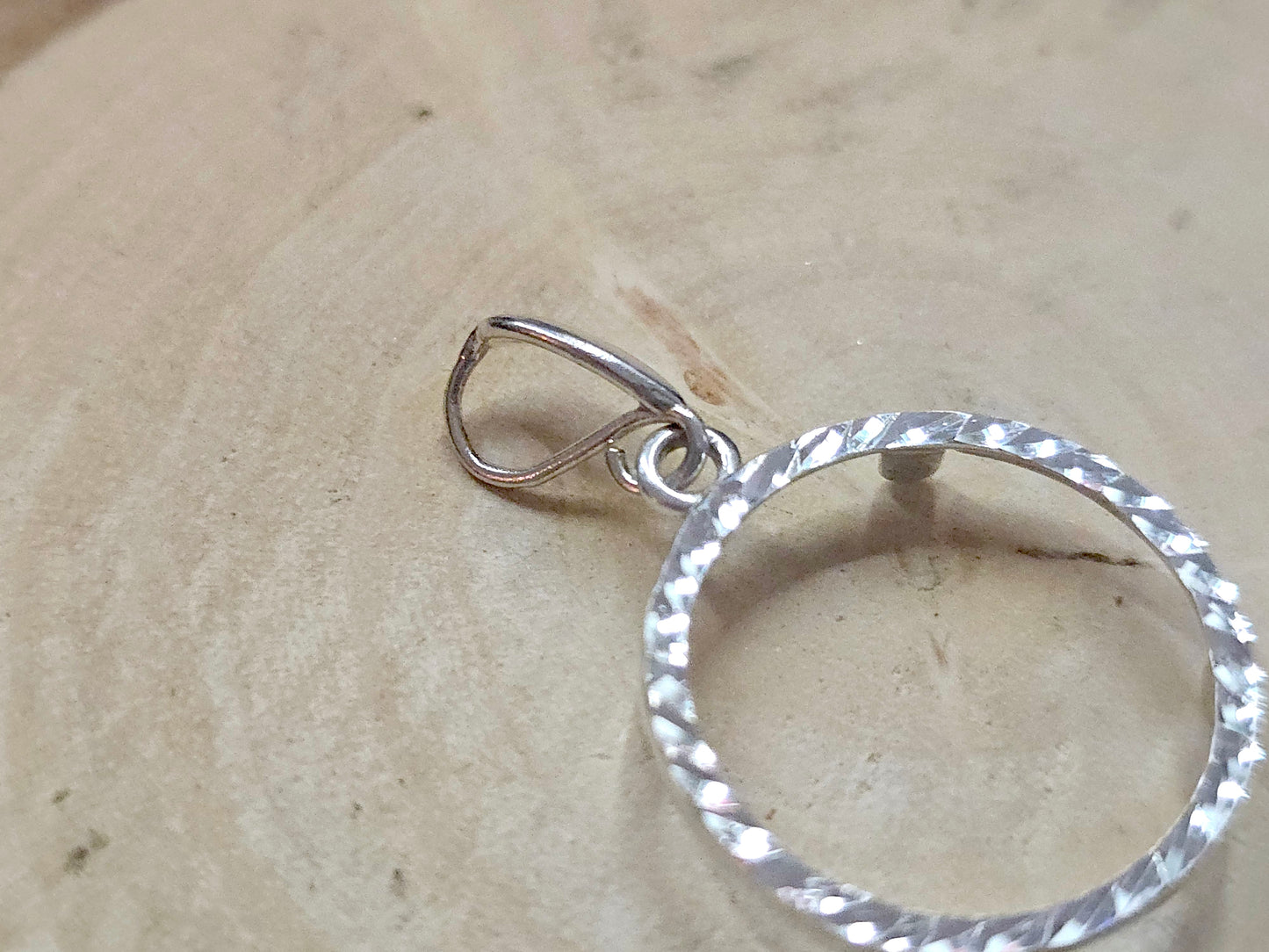 925 Sterling Silver Prong Back Diamond Cut Bezel for 19mm Penny 1 Cent Coins