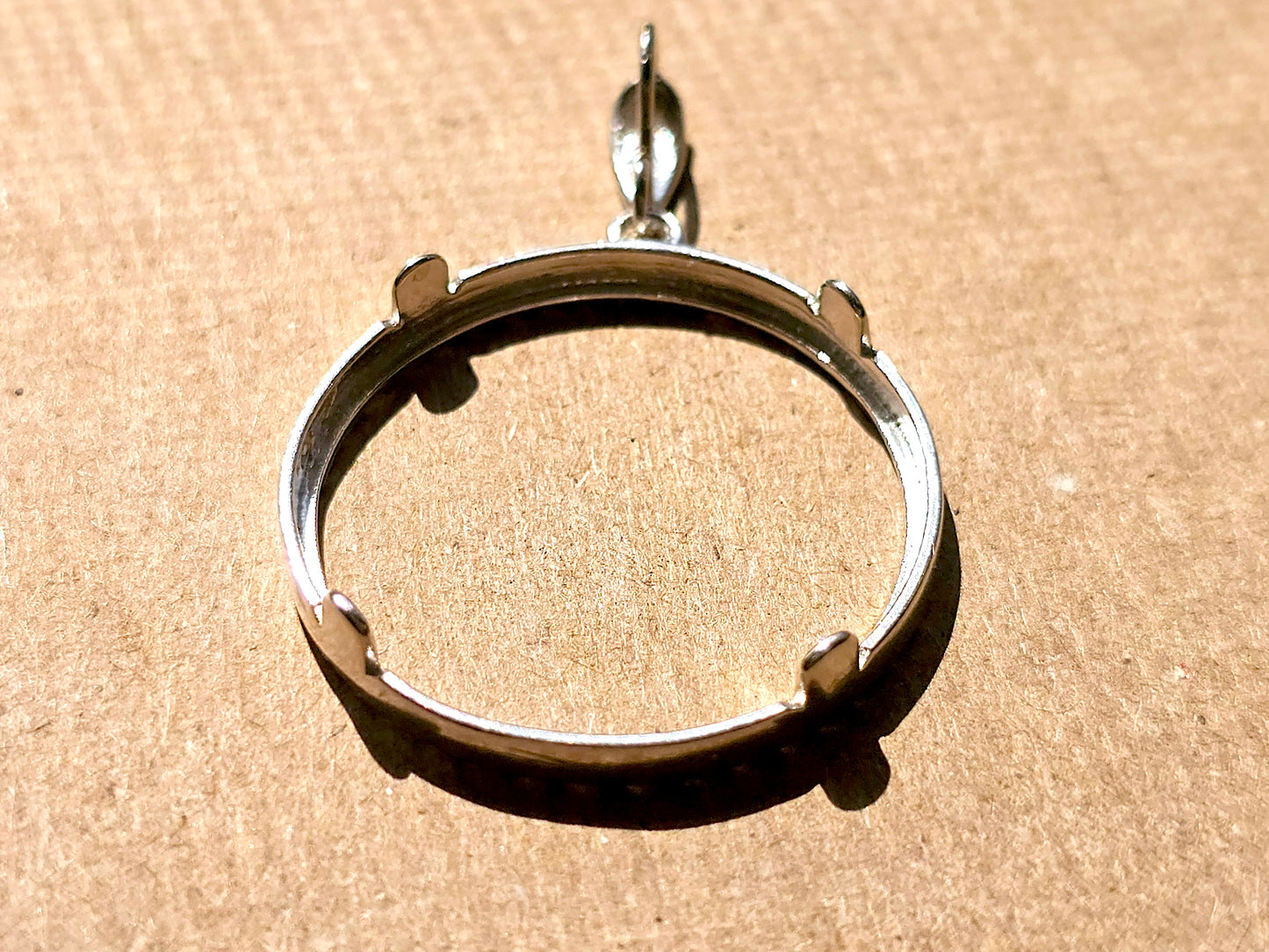 925 Sterling Silver Prong Back Diamond Cut Bezel for 26mm Coins