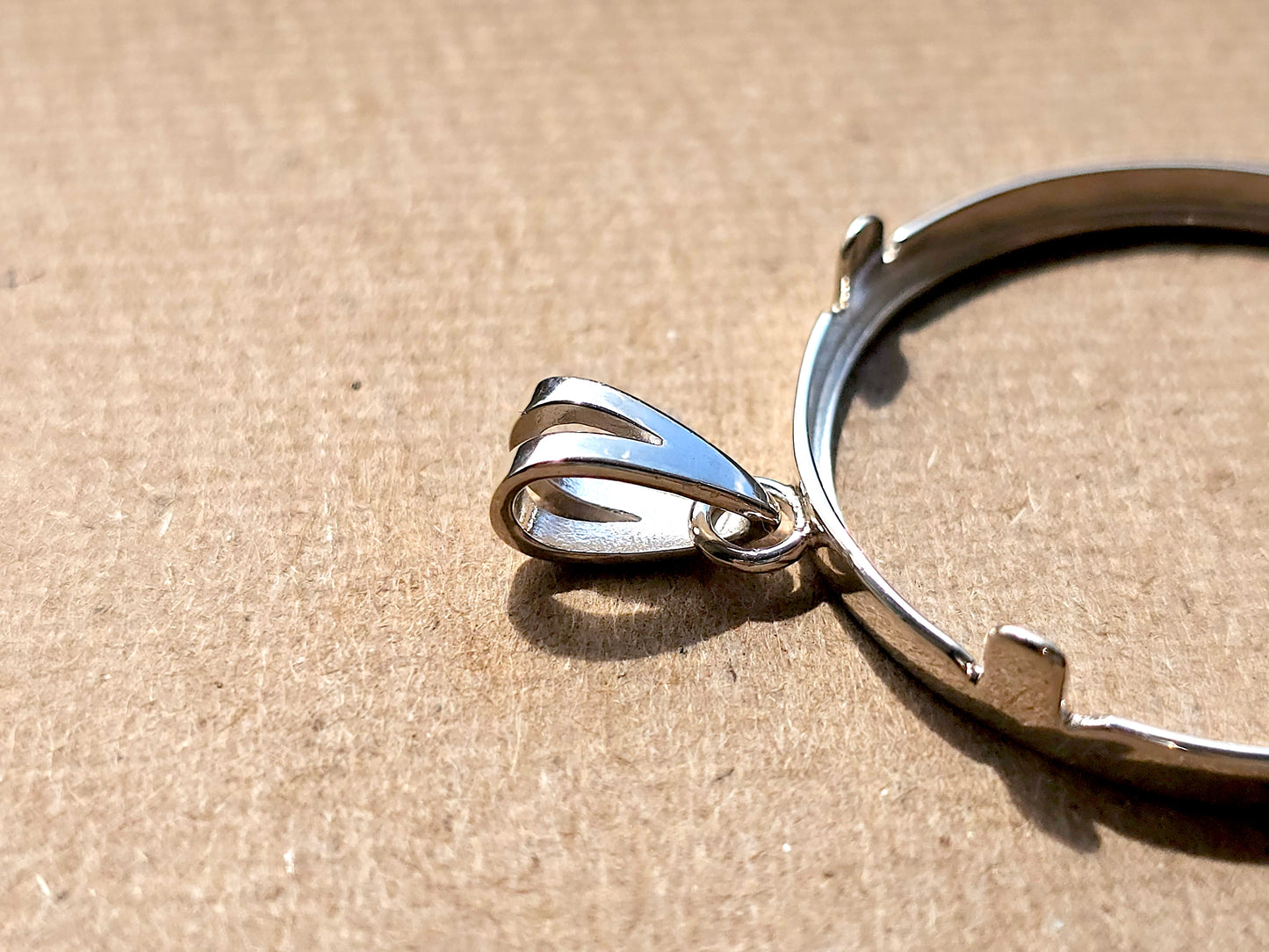 925 Sterling Silver Prong Back Simple Bezel for 30mm Half Dollar 50 Cents Coins