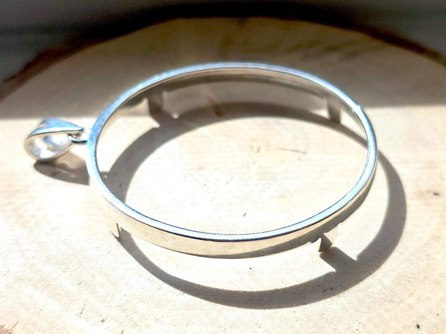 925 Sterling Silver Prong Back Simple Bezel for 41mm 1 oz Coins