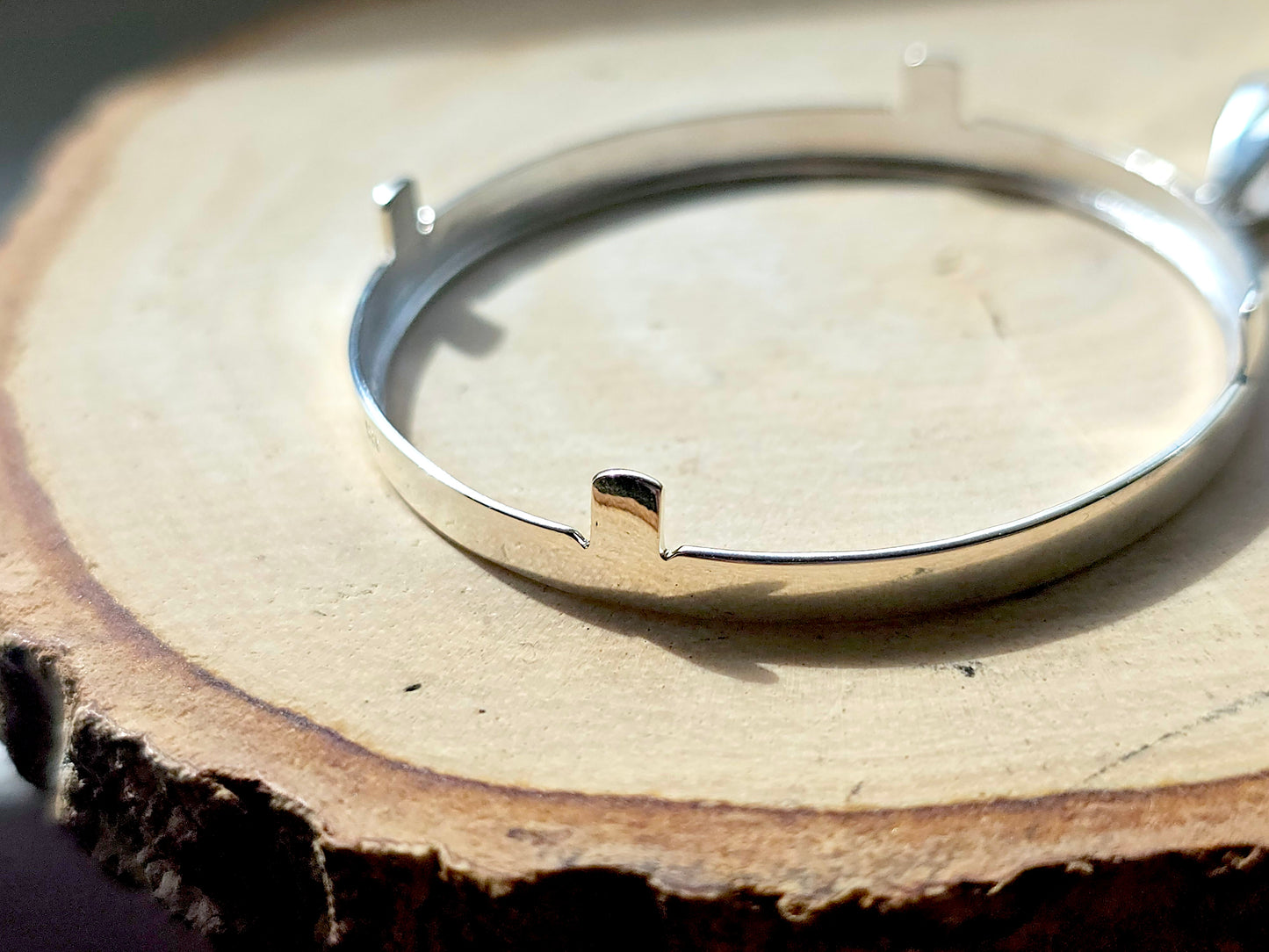 925 Sterling Silver Prong Back Simple Bezel for 41mm 1 oz Coins