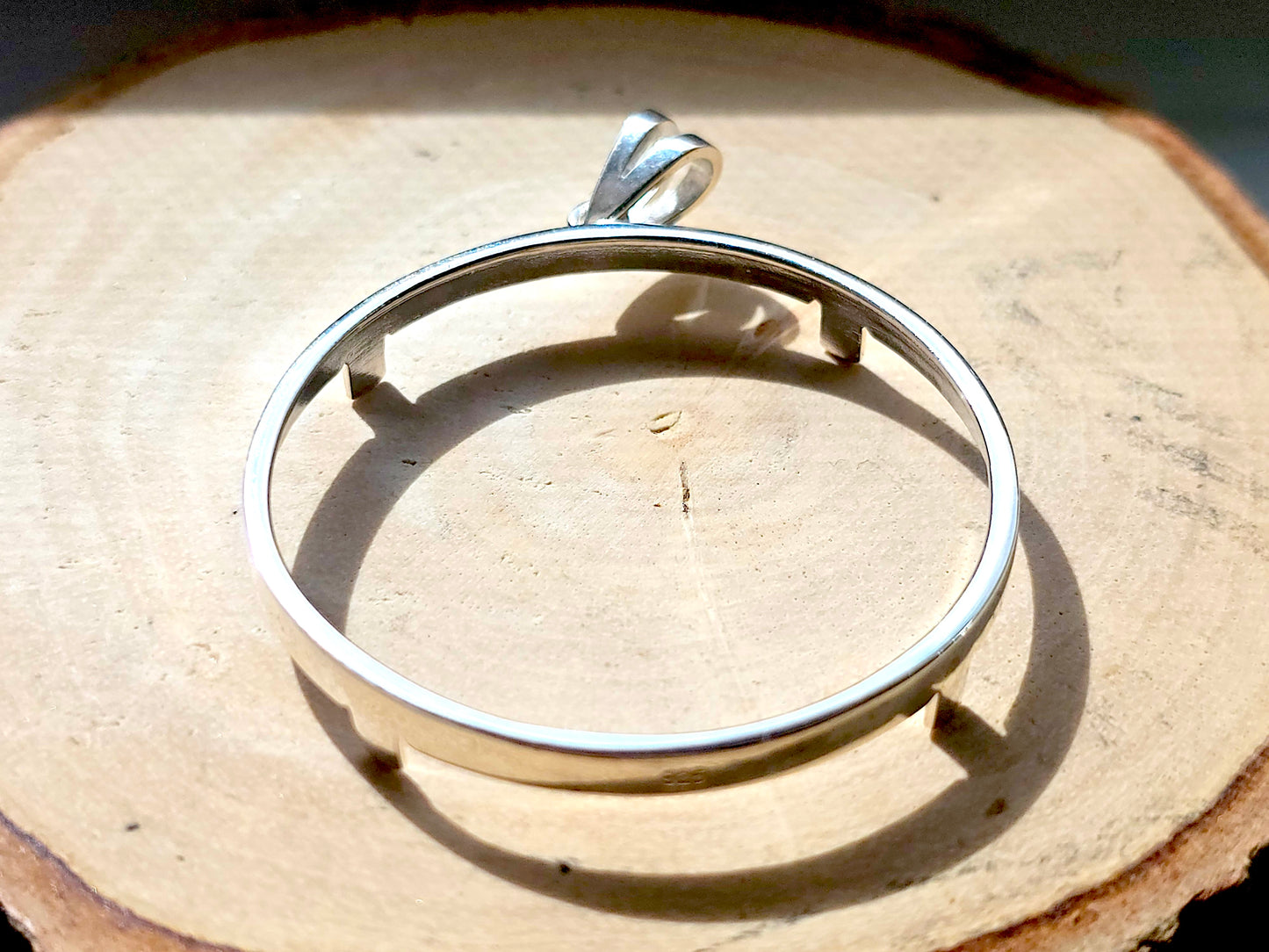 925 Sterling Silver Prong Back Simple Bezel for 41mm 1 oz Coins