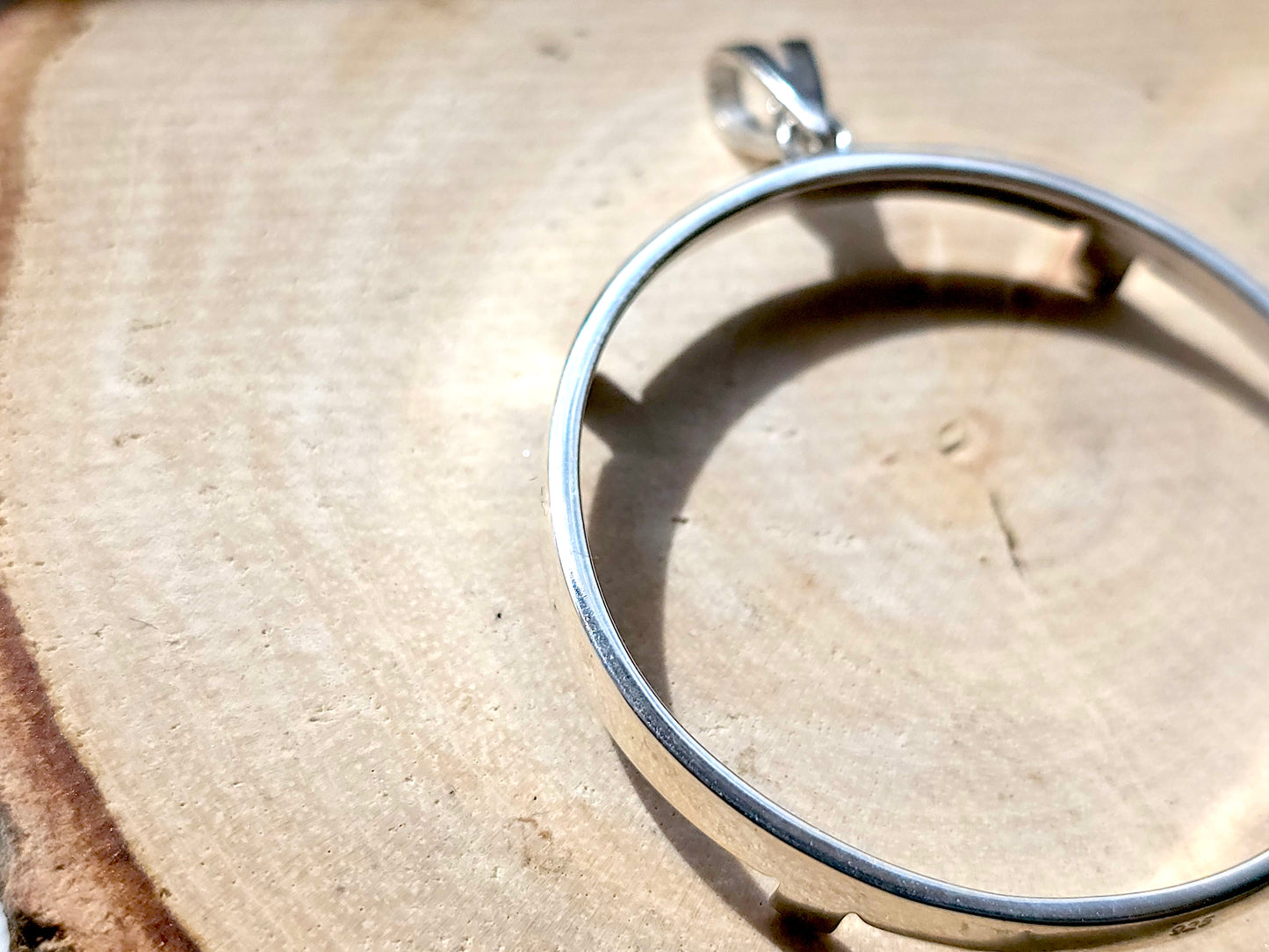 925 Sterling Silver Prong Back Simple Bezel for 41mm 1 oz Coins