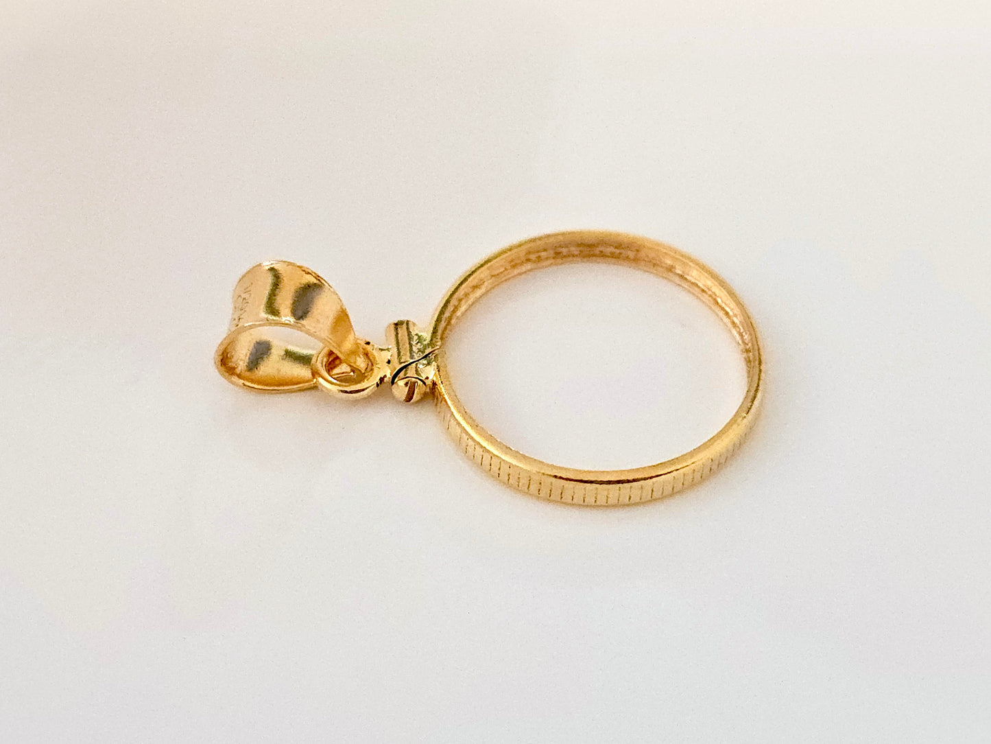 14K Gold Filled Screw Top Coin Edge Bezel for 19mm Penny 1 Cent Coins