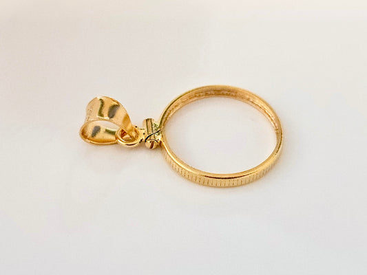 14K Gold Filled Screw Top Coin Edge Bezel for 19mm Penny 1 Cent Coins