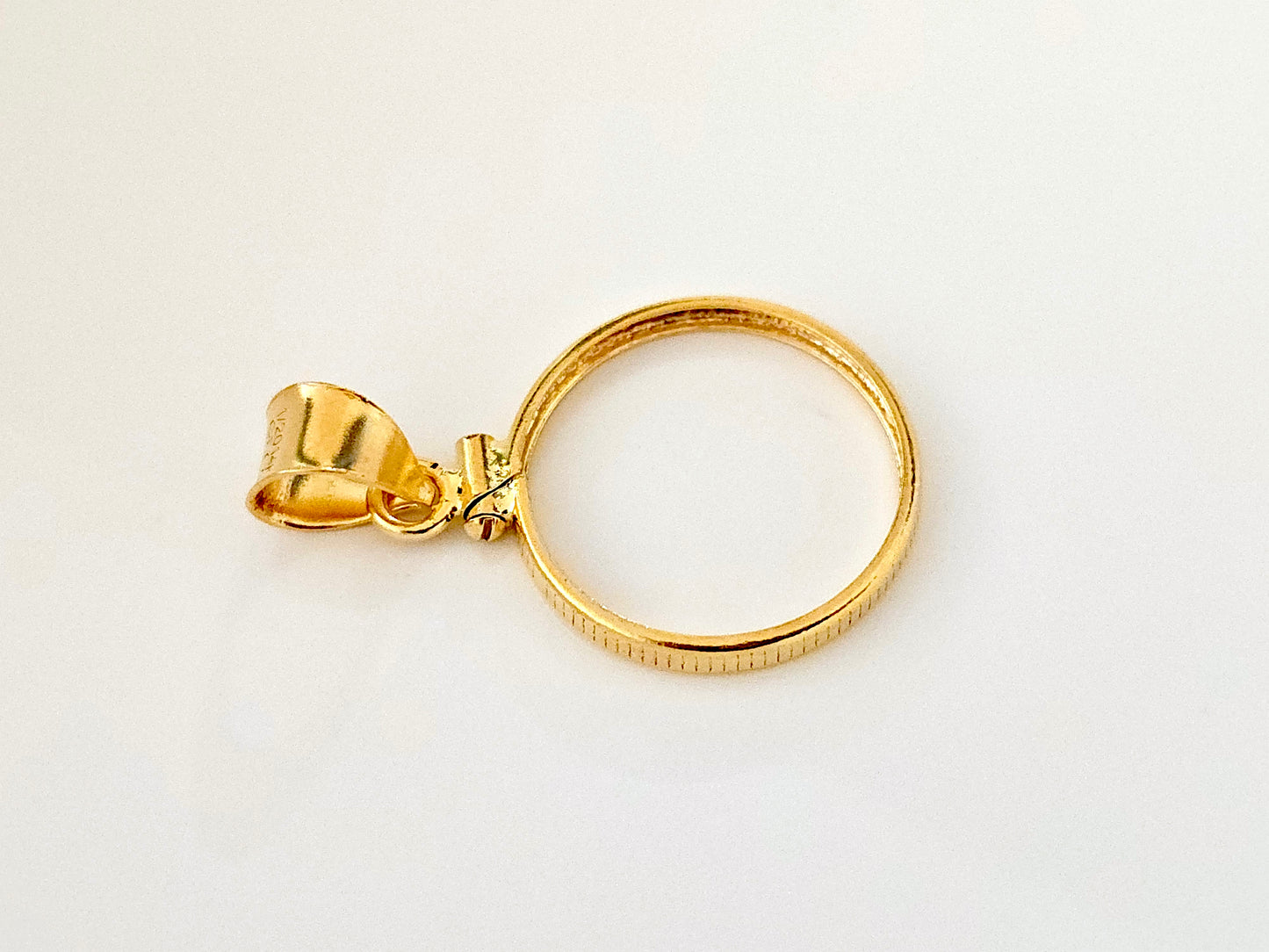 14K Gold Filled Screw Top Coin Edge Bezel for 19mm Penny 1 Cent Coins