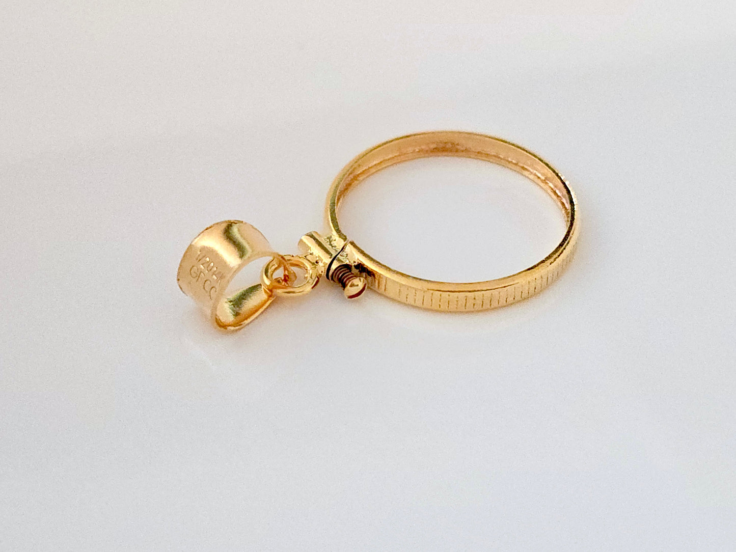 14K Gold Filled Screw Top Coin Edge Bezel for 19mm Penny 1 Cent Coins