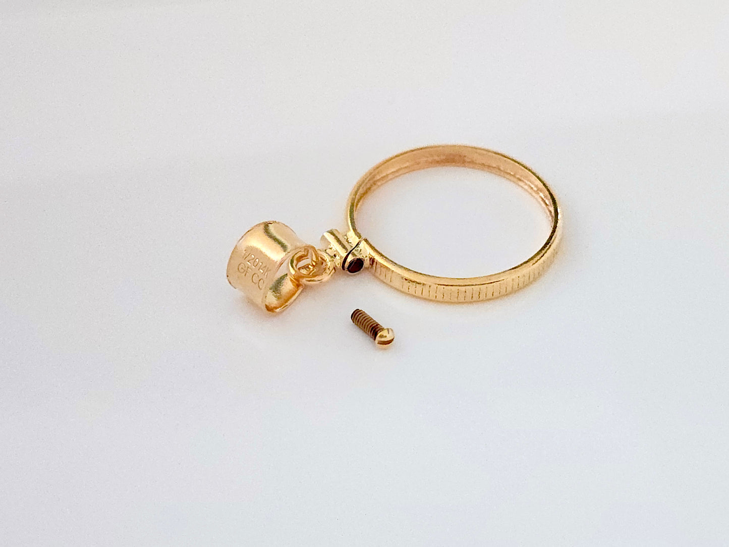 14K Gold Filled Screw Top Coin Edge Bezel for 19mm Penny 1 Cent Coins