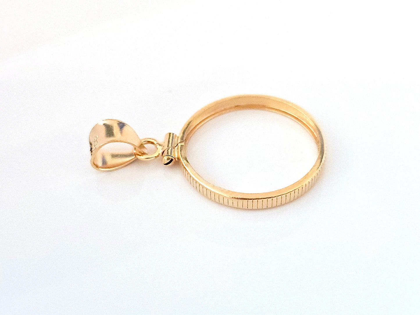 14K Gold Filled Screw Top Coin Edge Bezel for 21mm Nickel 5 Cent Coins