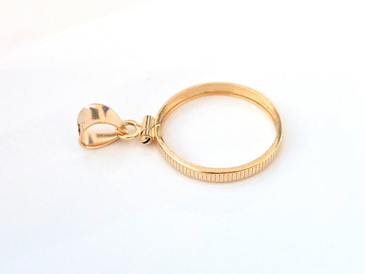 14K Gold Filled Screw Top Coin Edge Bezel for 21mm Nickel 5 Cent Coins