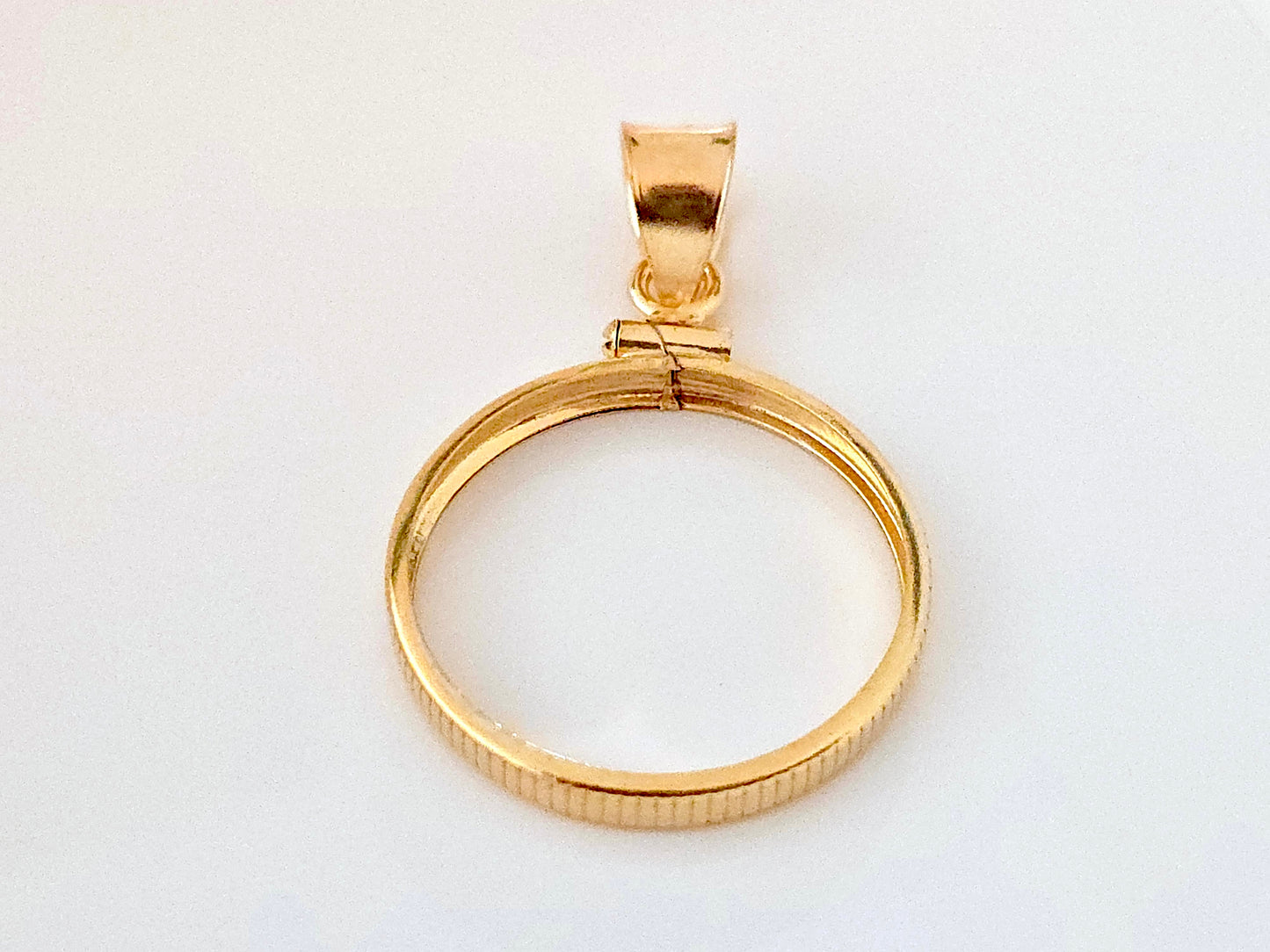 14K Gold Filled Screw Top Coin Edge Bezel for 21mm Nickel 5 Cent Coins