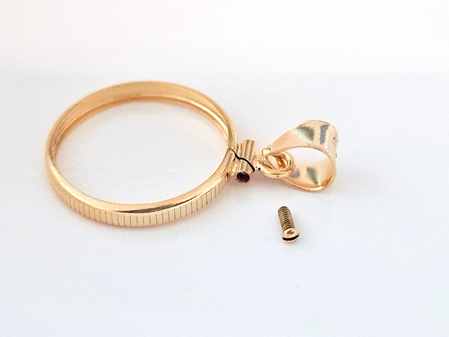 14K Gold Filled Screw Top Coin Edge Bezel for 21mm Nickel 5 Cent Coins