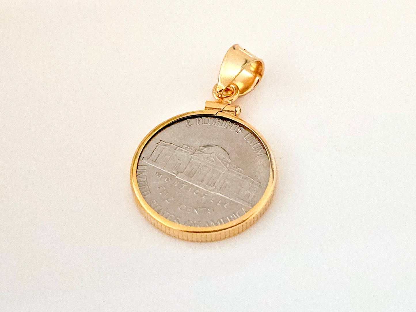 14K Gold Filled Screw Top Coin Edge Bezel for 21mm Nickel 5 Cent Coins