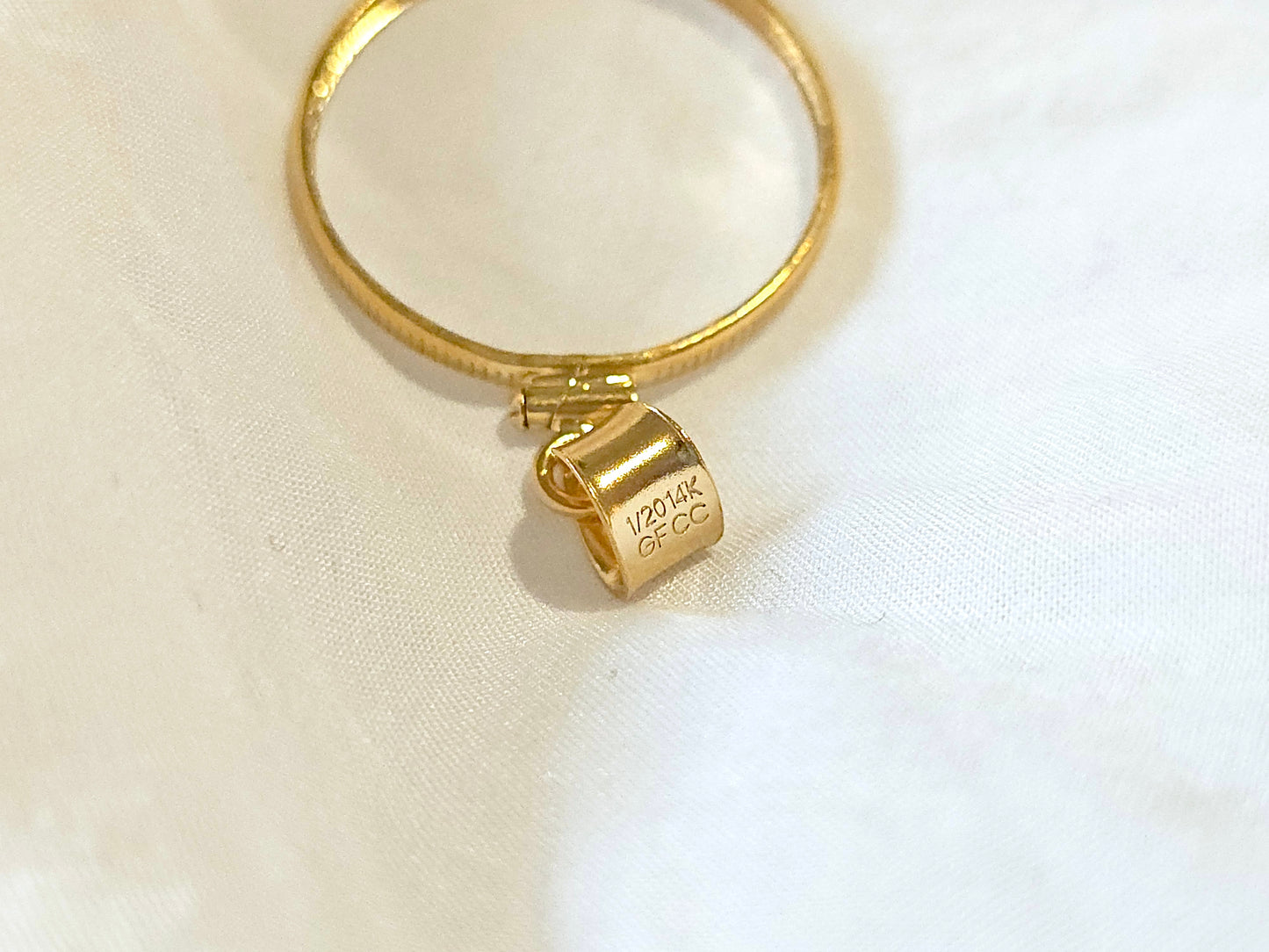 14K Gold Filled Screw Top Coin Edge Bezel for 24mm Quarters 25 Cents Coins