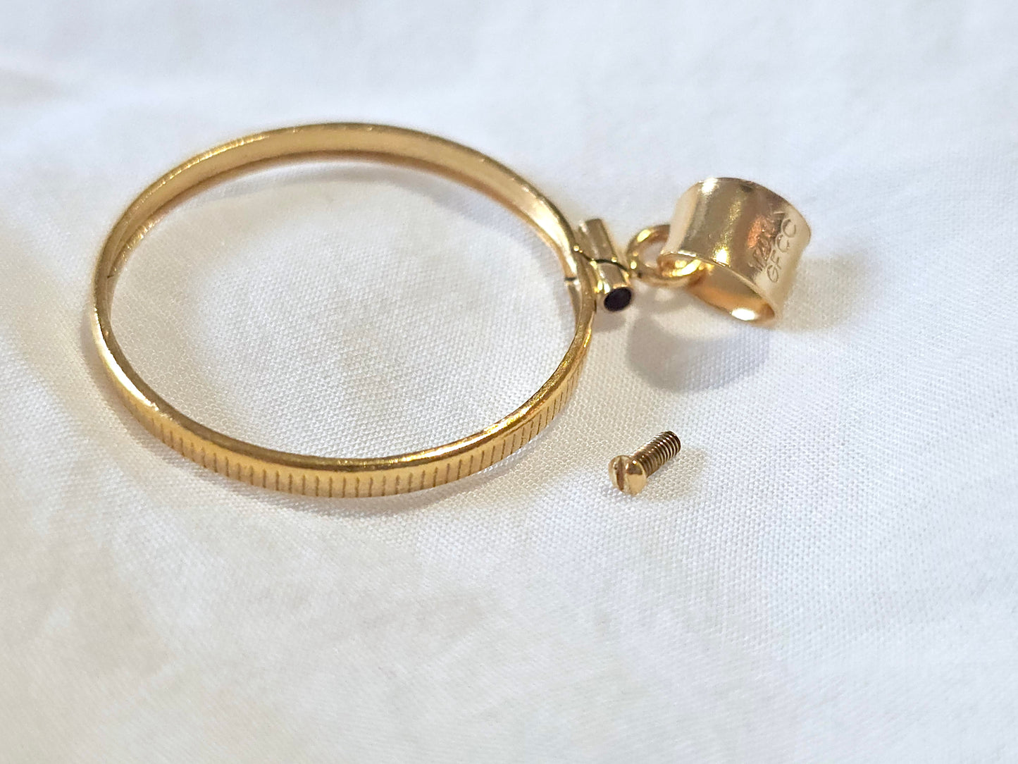 14K Gold Filled Screw Top Coin Edge Bezel for 24mm Quarters 25 Cents Coins