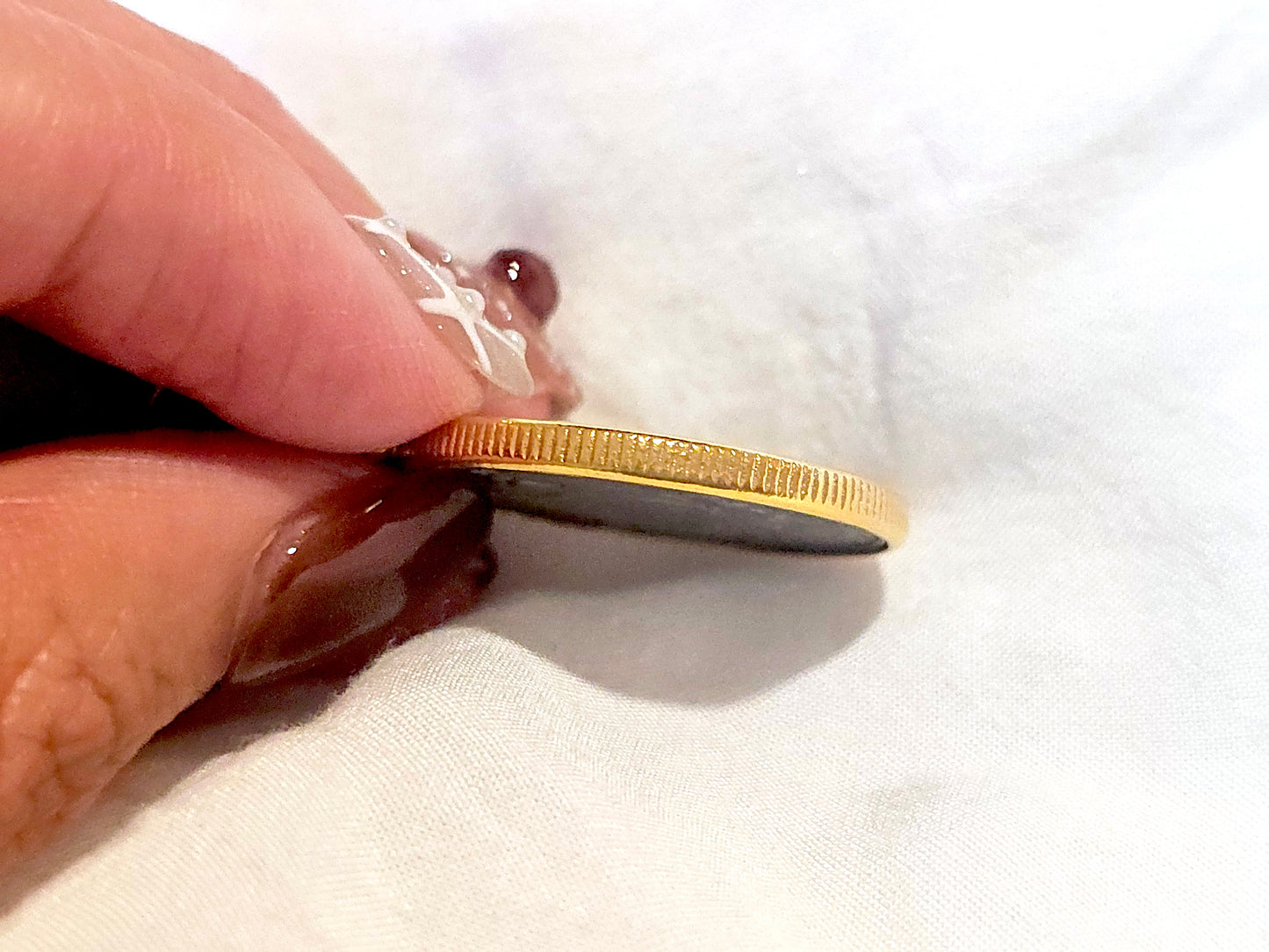14K Gold Filled Screw Top Coin Edge Bezel for 24mm Quarters 25 Cents Coins