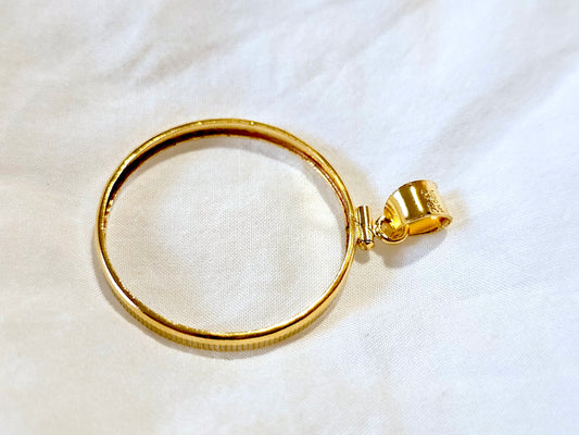 14K Gold Filled Screw Top Coin Edge Bezel for 30mm Half Dollar 50 Cents Coins