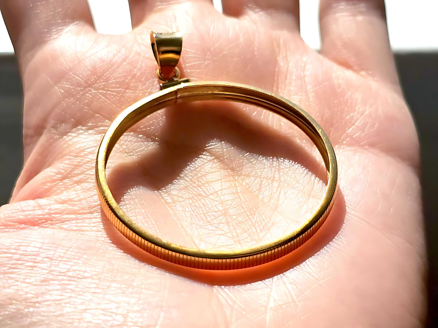 14K Gold Filled Screw Top Coin Edge Bezel for 38mm 1 Dollar Coins