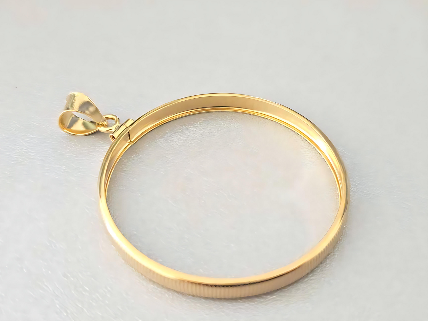 14K Gold Filled Screw Top Coin Edge Bezel for 41mm 1 oz Coins