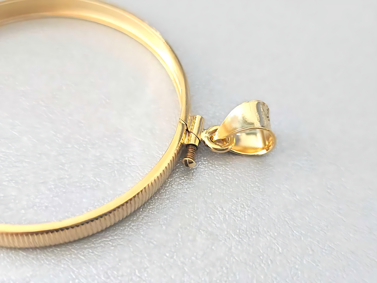 14K Gold Filled Screw Top Coin Edge Bezel for 41mm 1 oz Coins