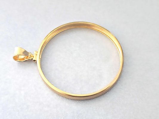 14K Gold Filled Screw Top Coin Edge Bezel for 41mm 1 oz Coins