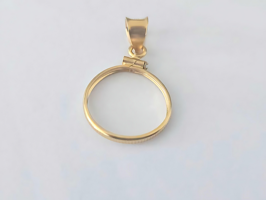 14K Gold Filled Screw Top Coin Edge Bezel for 18mm Dime 10 Cent Coins