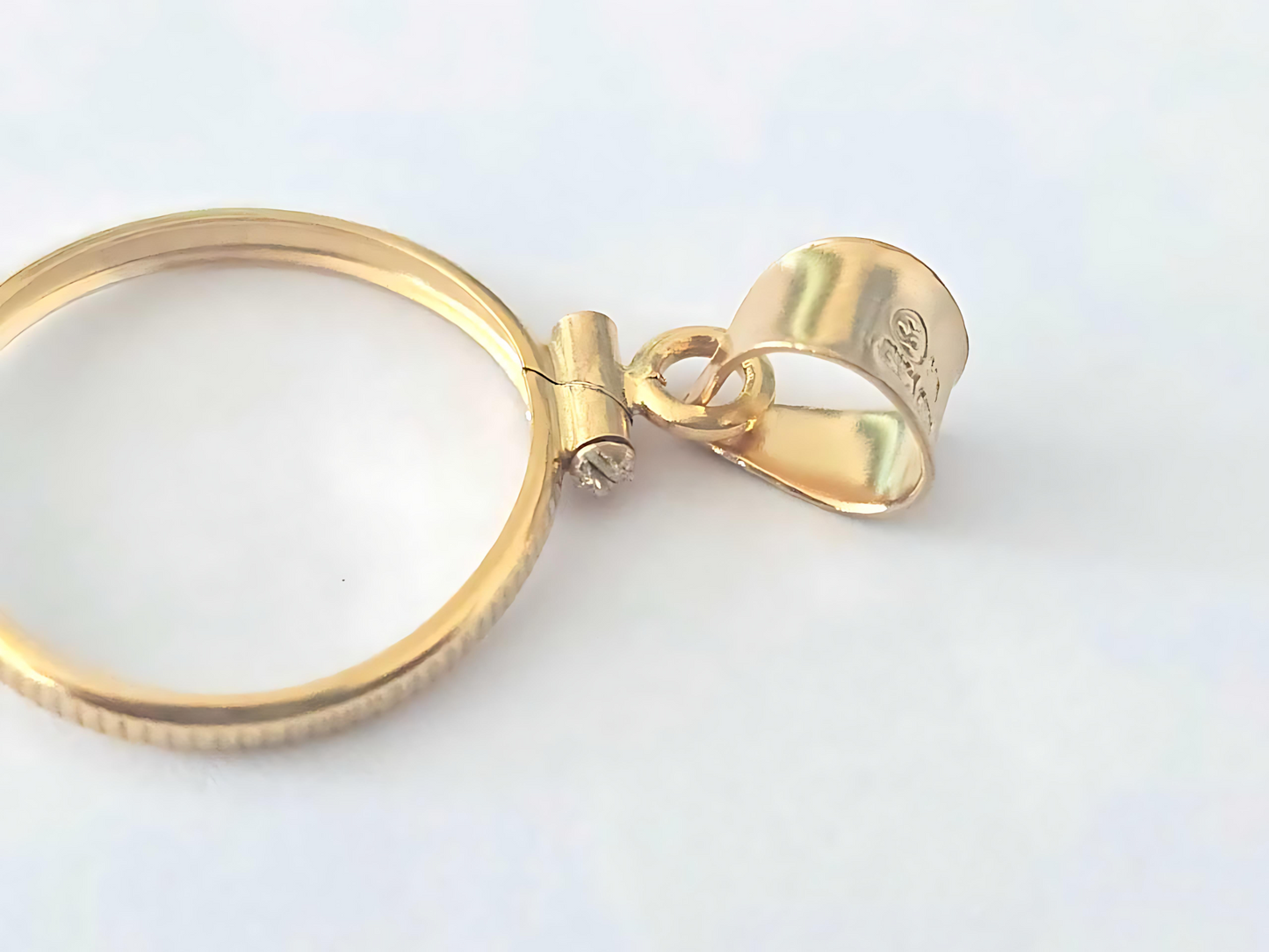 14K Gold Filled Screw Top Coin Edge Bezel for 18mm Dime 10 Cent Coins