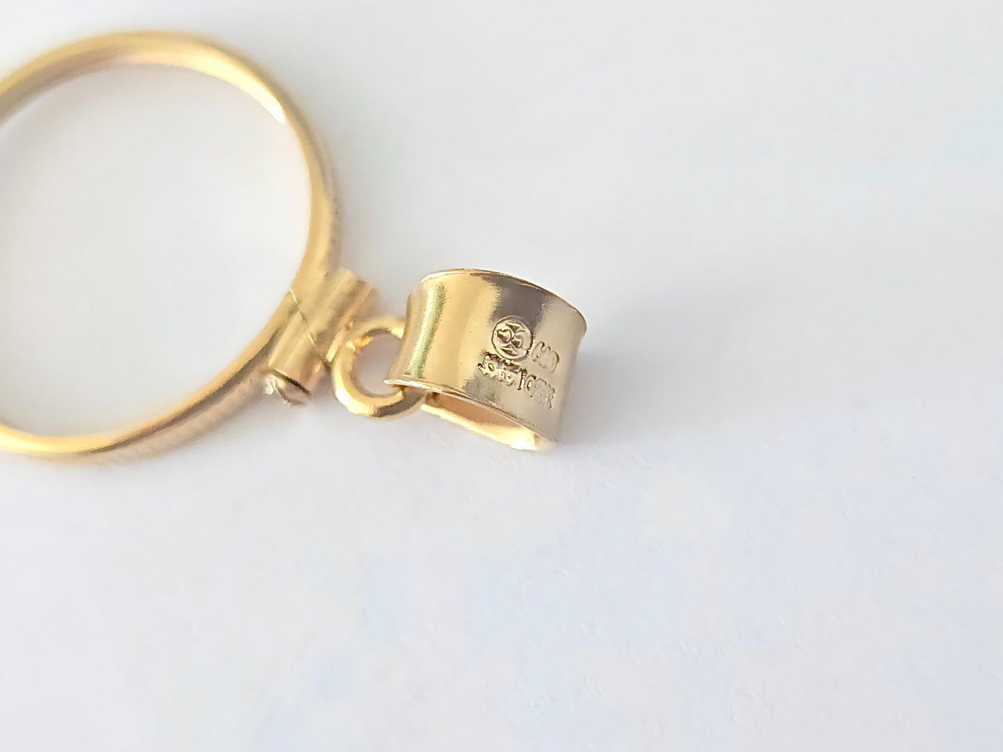 14K Gold Filled Screw Top Coin Edge Bezel for 18mm Dime 10 Cent Coins