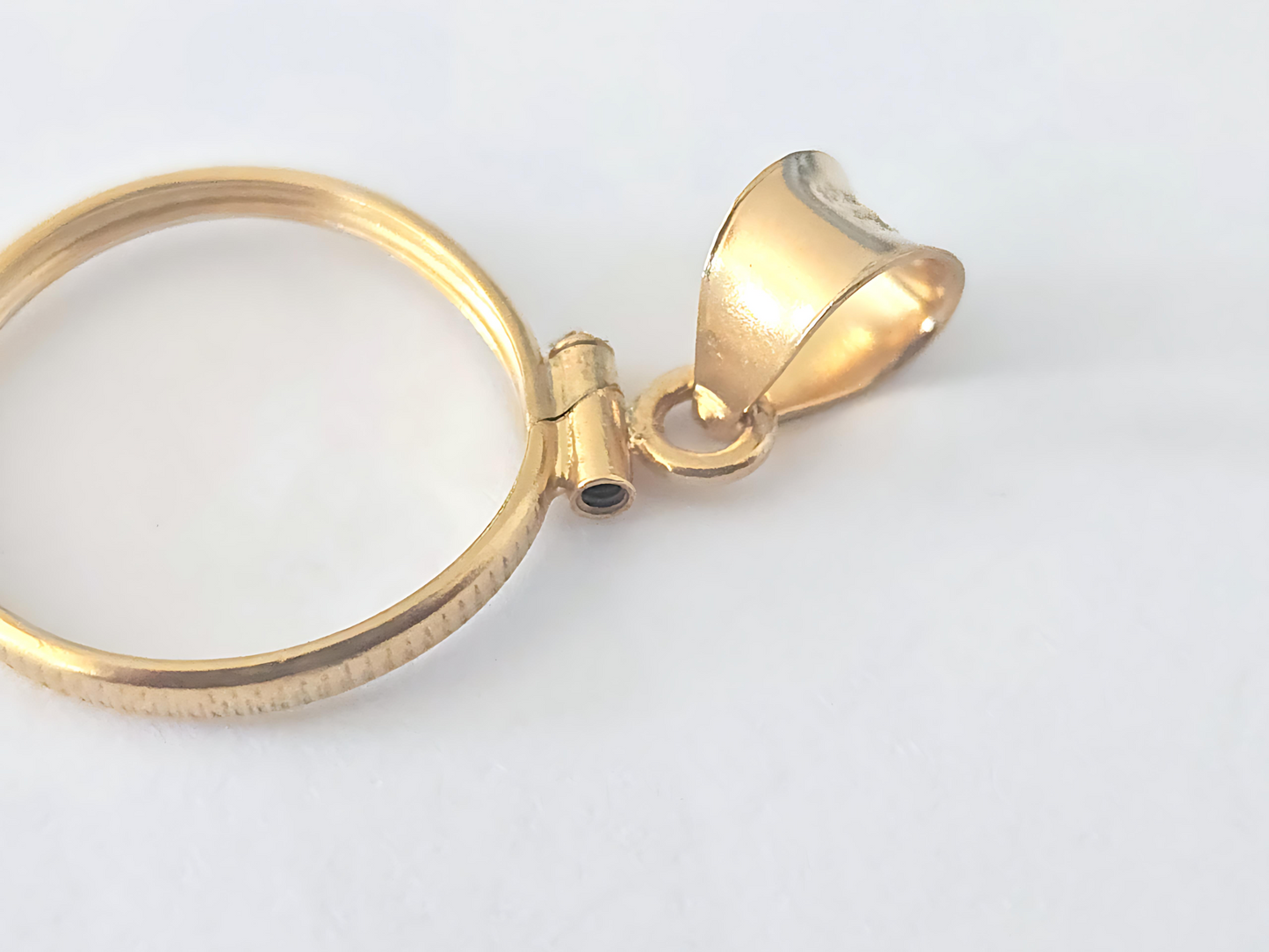 14K Gold Filled Screw Top Coin Edge Bezel for 18mm Dime 10 Cent Coins