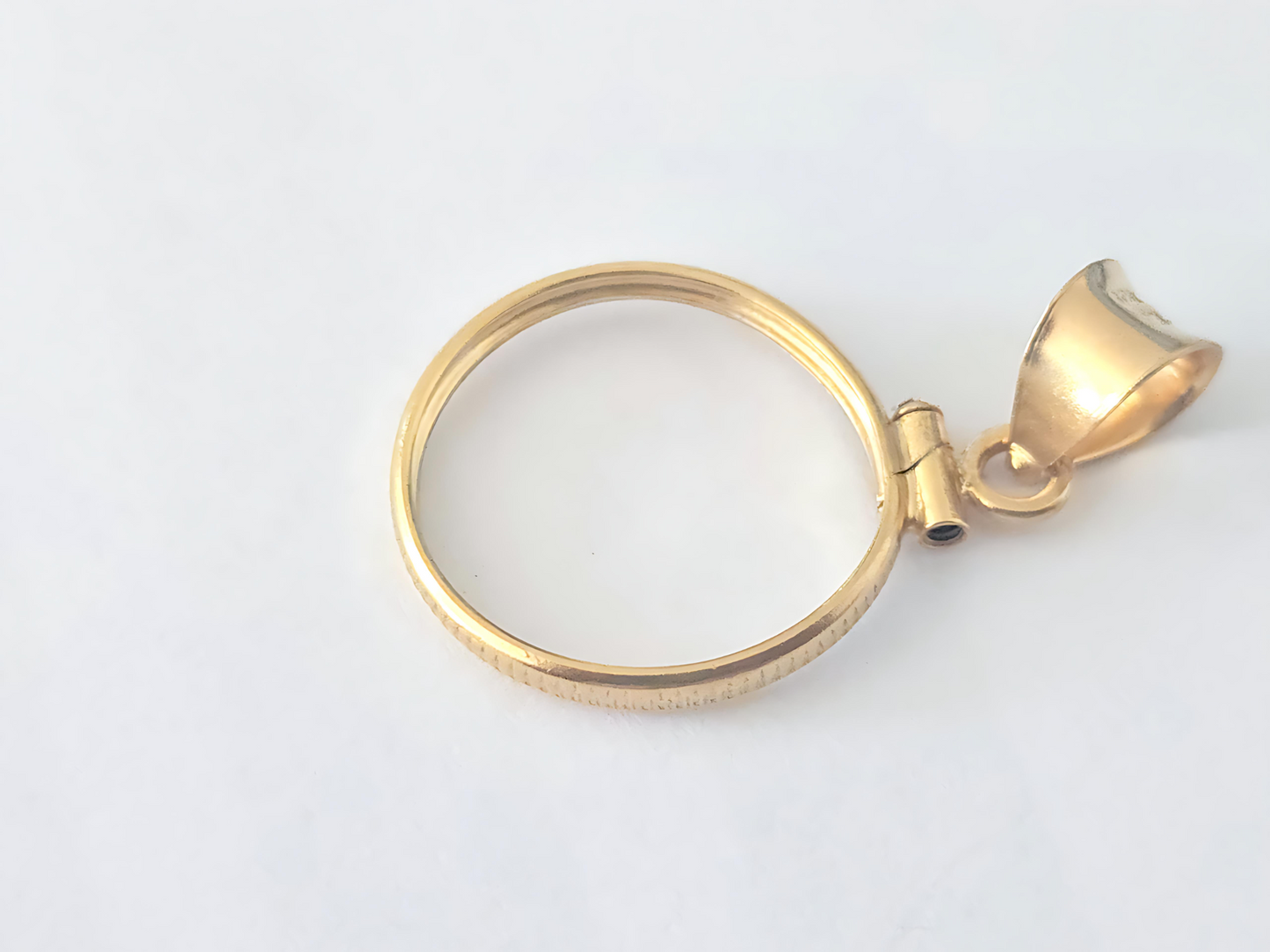 14K Gold Filled Screw Top Coin Edge Bezel for 18mm Dime 10 Cent Coins