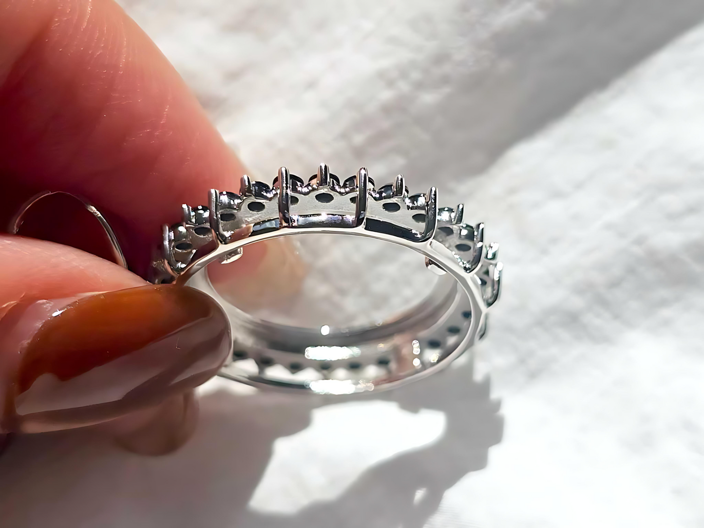 925 Sterling Silver Prong Back Cubic Zirconia CZ Halo Bezel for 18mm Dime 10 Cent Coins