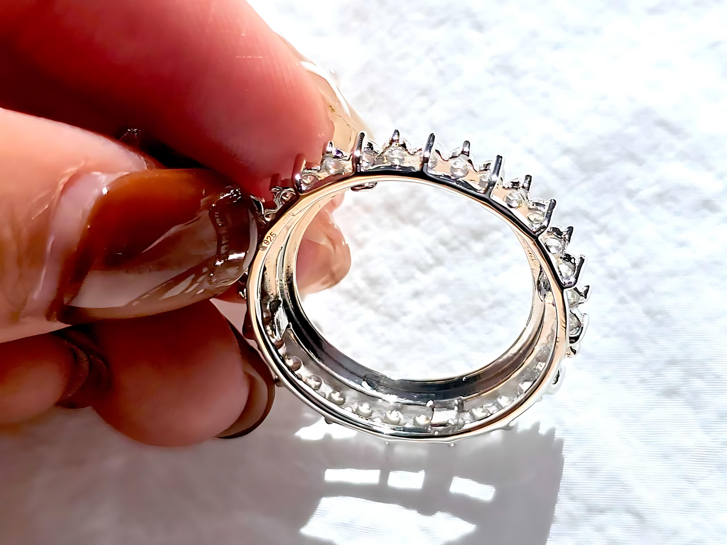 925 Sterling Silver Prong Back Cubic Zirconia CZ Halo Bezel for 19mm Penny 1 Cent Coins