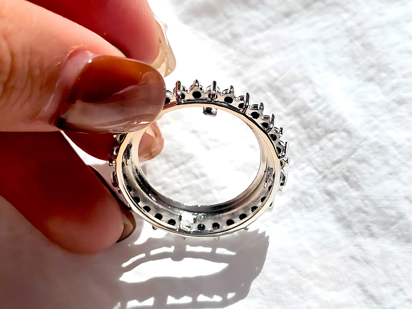 925 Sterling Silver Prong Back Cubic Zirconia CZ Halo Bezel for 19mm Penny 1 Cent Coins