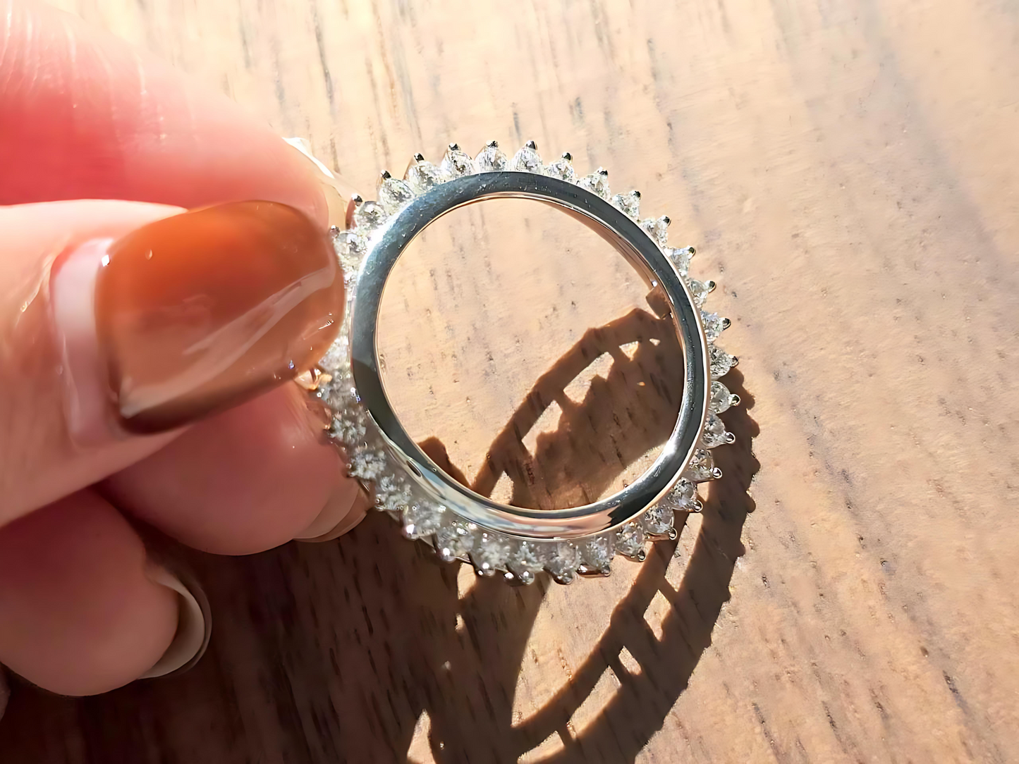 925 Sterling Silver Prong Back Cubic Zirconia CZ Halo Bezel for 21mm Nickel 5 Cent Coins