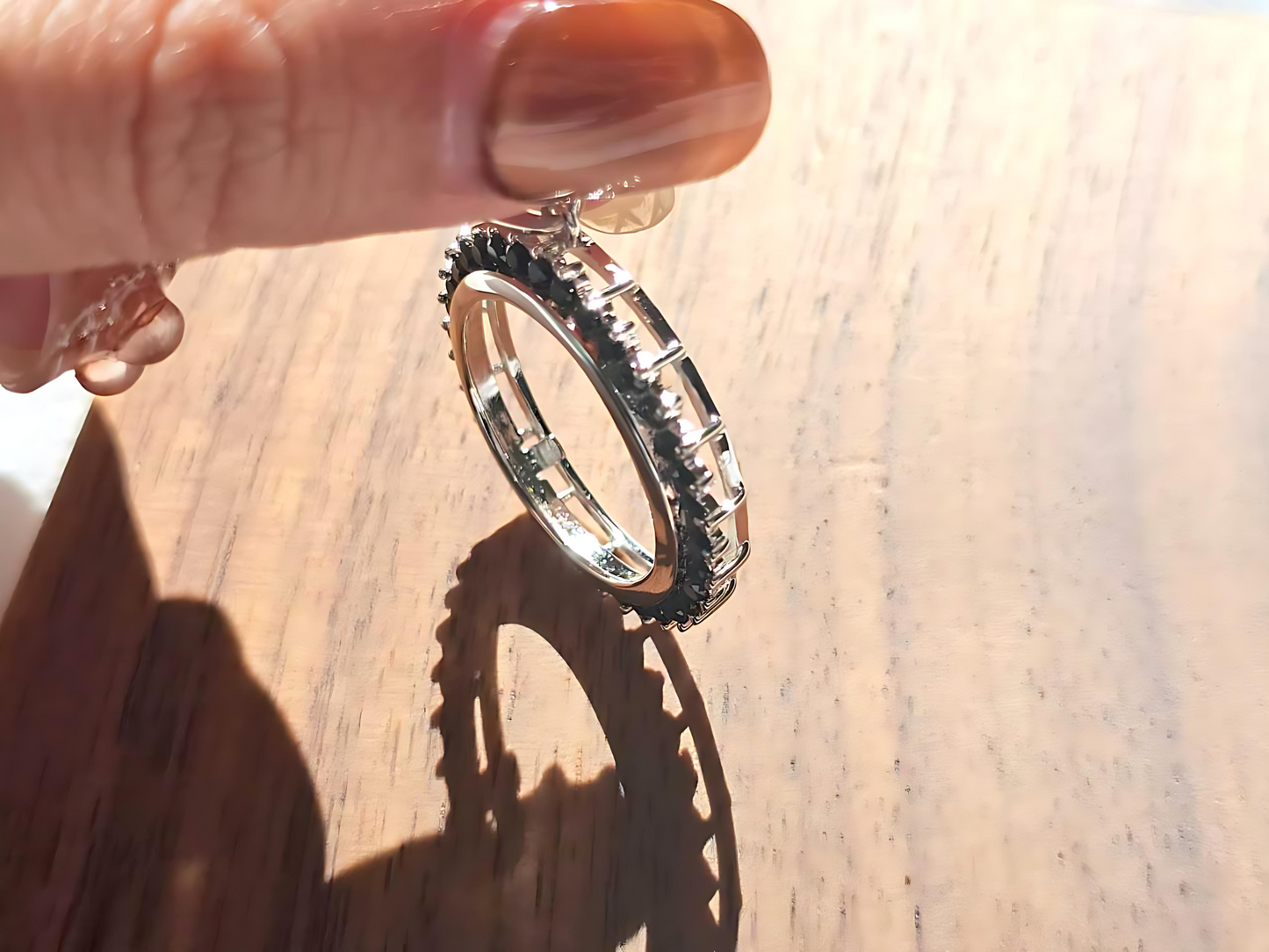 925 Sterling Silver Prong Back Cubic Zirconia CZ Halo Bezel for 21mm Nickel 5 Cent Coins