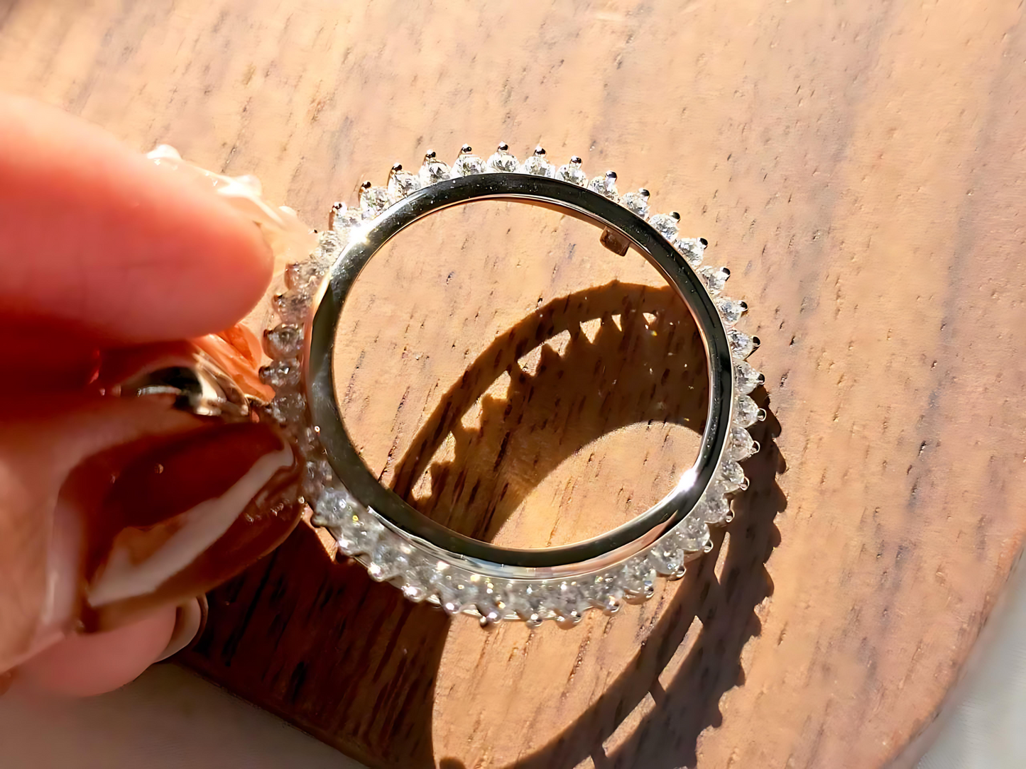 925 Sterling Silver Prong Back Cubic Zirconia CZ Halo Bezel for 24mm Quarter 25Cent Coins