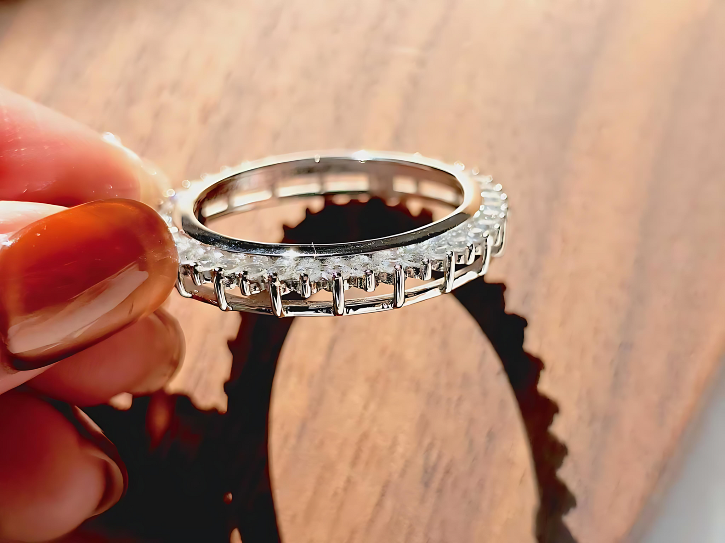 925 Sterling Silver Prong Back Cubic Zirconia CZ Halo Bezel for 24mm Quarter 25Cent Coins