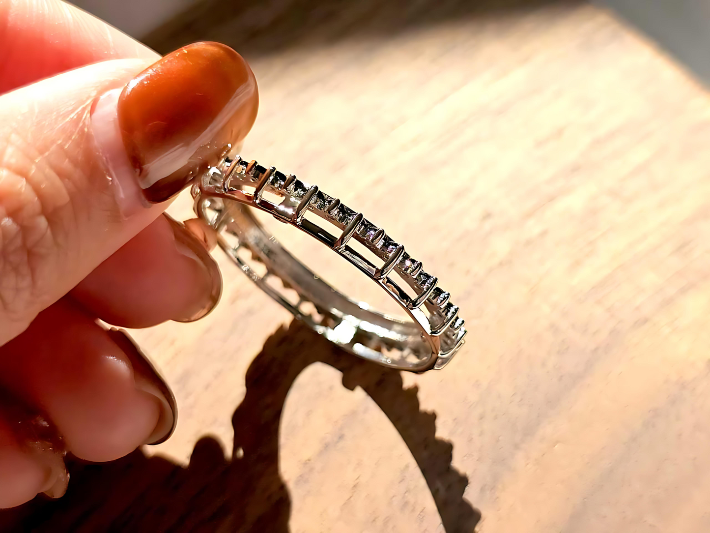 925 Sterling Silver Prong Back Cubic Zirconia CZ Halo Bezel for 24mm Quarter 25Cent Coins