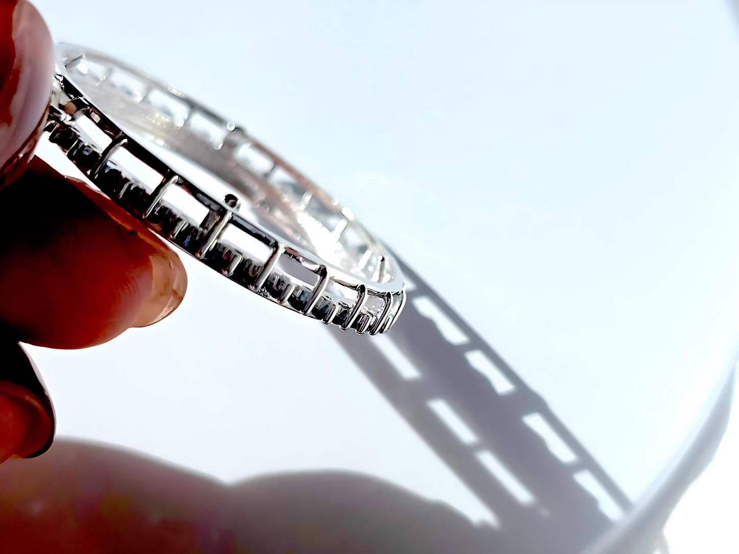 925 Sterling Silver Prong Back Cubic Zirconia CZ Halo Bezel for 30mm 50 Cent Coins