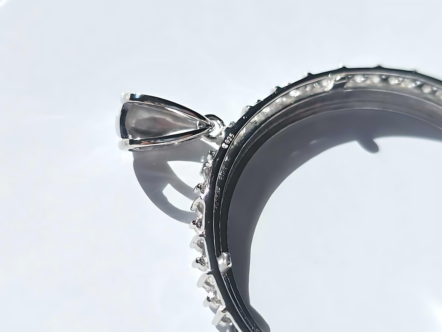 925 Sterling Silver Prong Back Cubic Zirconia CZ Halo Bezel for 38mm 1 Dollar Coins