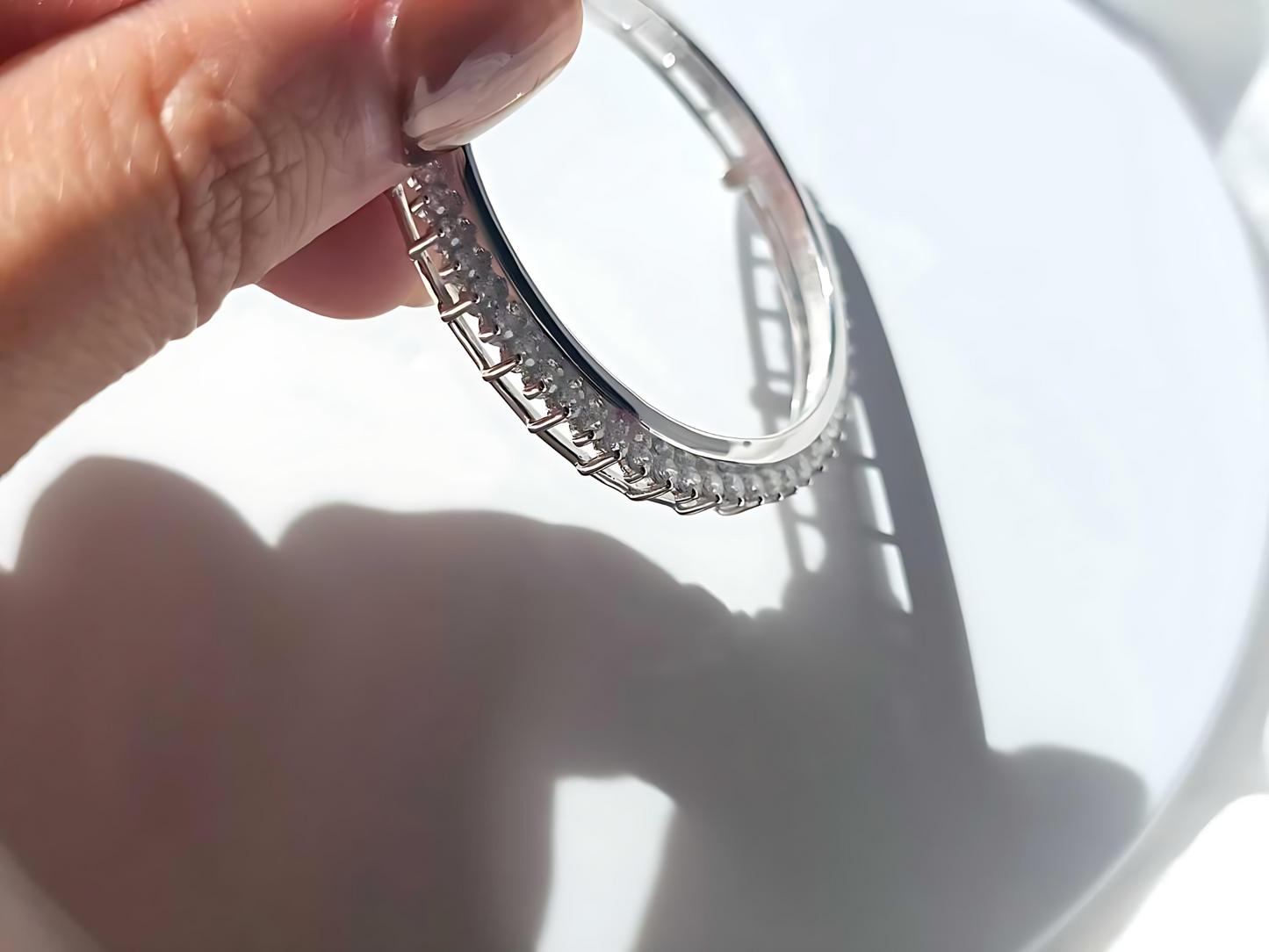 925 Sterling Silver Prong Back Cubic Zirconia CZ Halo Bezel for 38mm 1 Dollar Coins