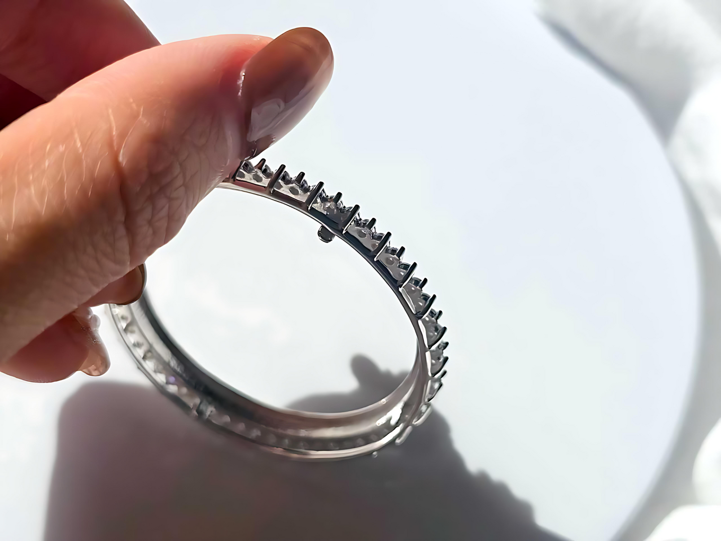 925 Sterling Silver Prong Back Cubic Zirconia CZ Halo Bezel for 38mm 1 Dollar Coins